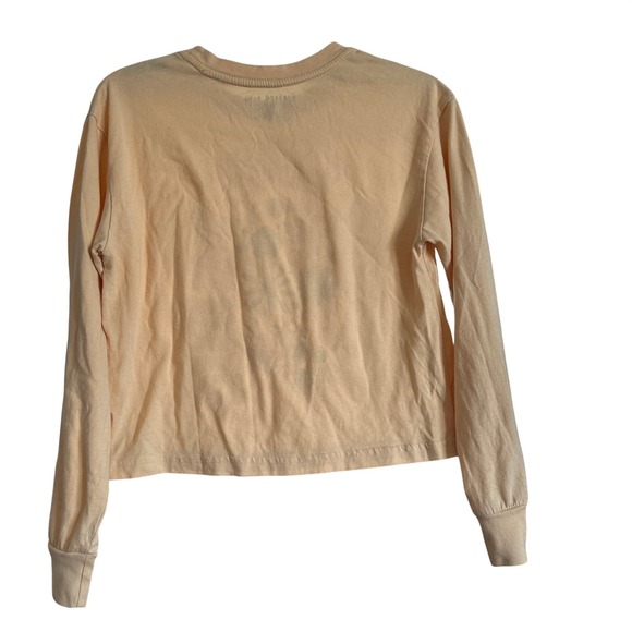 Weekend Soul Graphic Long Sleeve Cropped T Shirt Women XS Good Vibes Peace - Picture 3 of 4